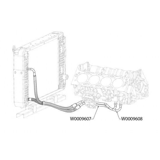 W0009608  -  Hose Asm - Engine Oil Cooler Inlet, Engine Outlet