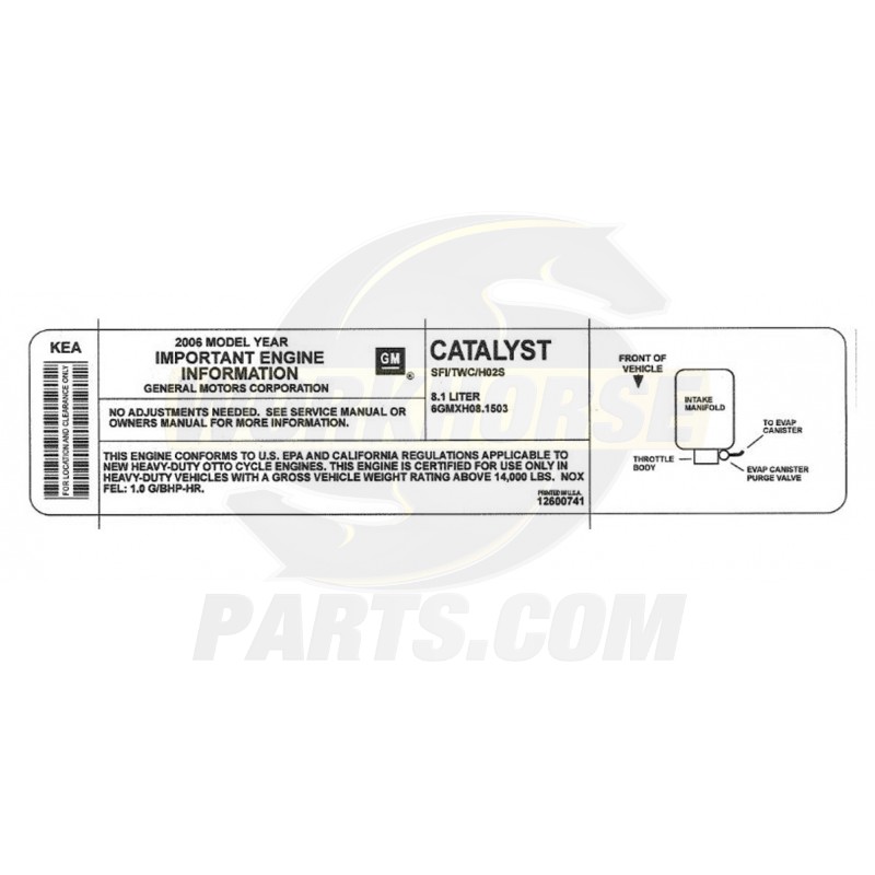 12600741 - Label - Vehicle Emissions Control Inform ...