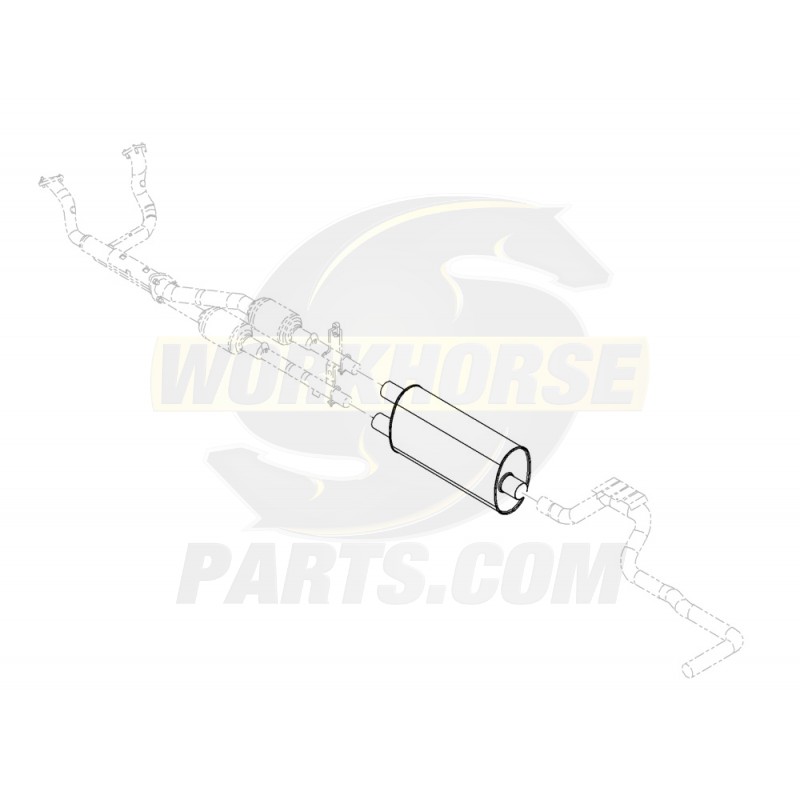 W0012318 Muffler Asm Exhaust With Hangers Workhorse Parts