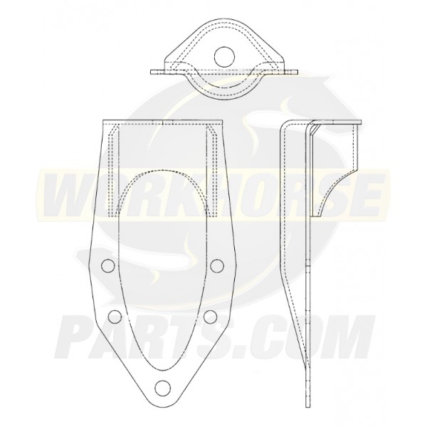W0004533  -  Bracket - Dash & Floor Panel Mounting, Front (99-05 I-Beam FK4/FK5) Pointy Side w/ 5 Holes & Top Hole
