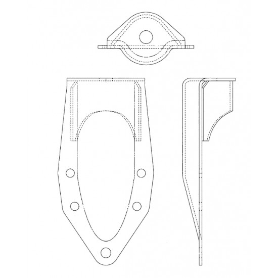 W0004533  -  Bracket - Dash & Floor Panel Mounting, Front (99-05 I-Beam FK4/FK5) Pointy Side w/ 5 Holes & Top Hole