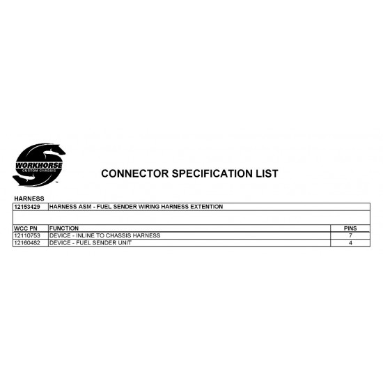 12153429  -  Fuel Module Pigtail for W8831741 Fuel Sender (L57- 6.5L Diesel)