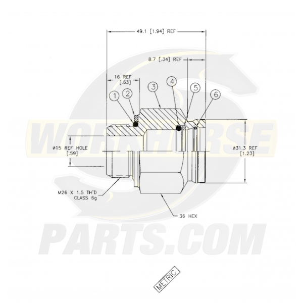 W0004934 Adaptor Power Steering Pump Inlet Workhorse Parts