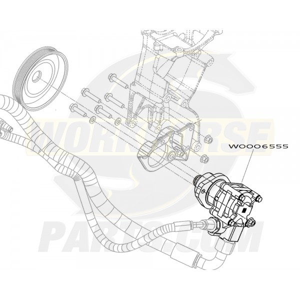 W0006555 - Pump Asm - Power Steering (4.22 Gallons Per Minute)