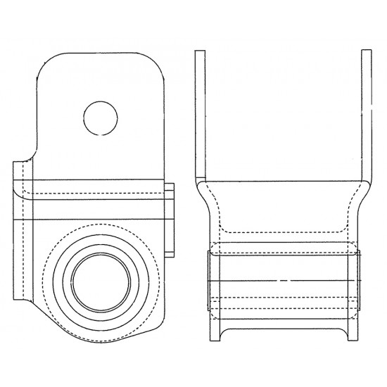 W0005007  -  Spring Shackle - (Stamped with Bushing)
