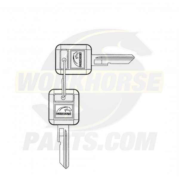 W8001328  -  Service Key Fits W0008795 (w/ Workhorse Emblem) 
